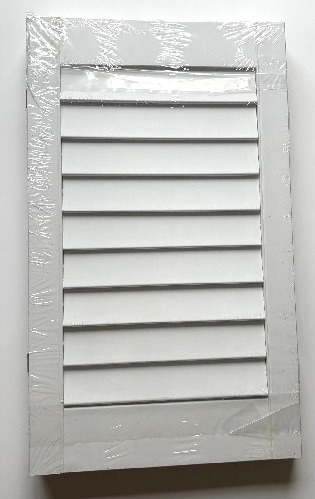 White Vinyl Interior Plantation Window Shutters 31″ to 33″ w x 24″ H. Cafe Style