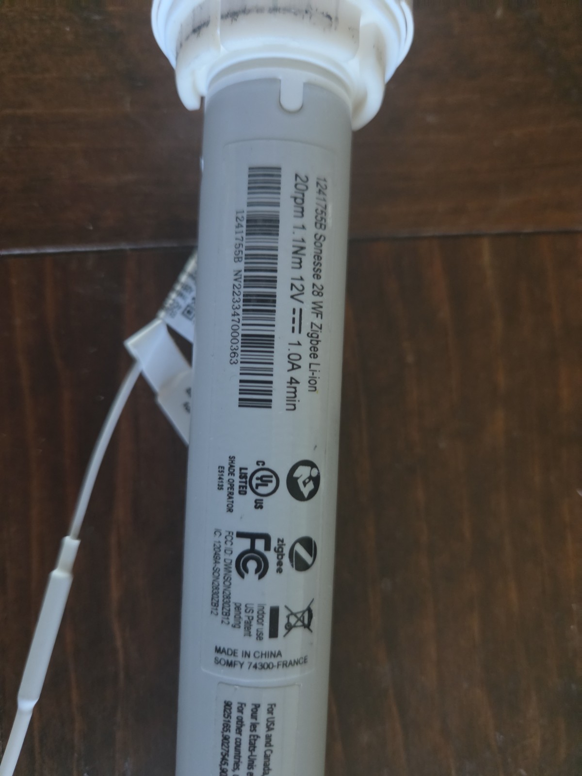 Somfy Sonesse Ultra 28 WF Zigbee Li-Ion Smart Motor for Shades