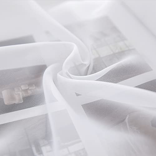 Window Valance Half Sheer Curtains Rod Pocket 60″W x 18″L (Pack of 1) White