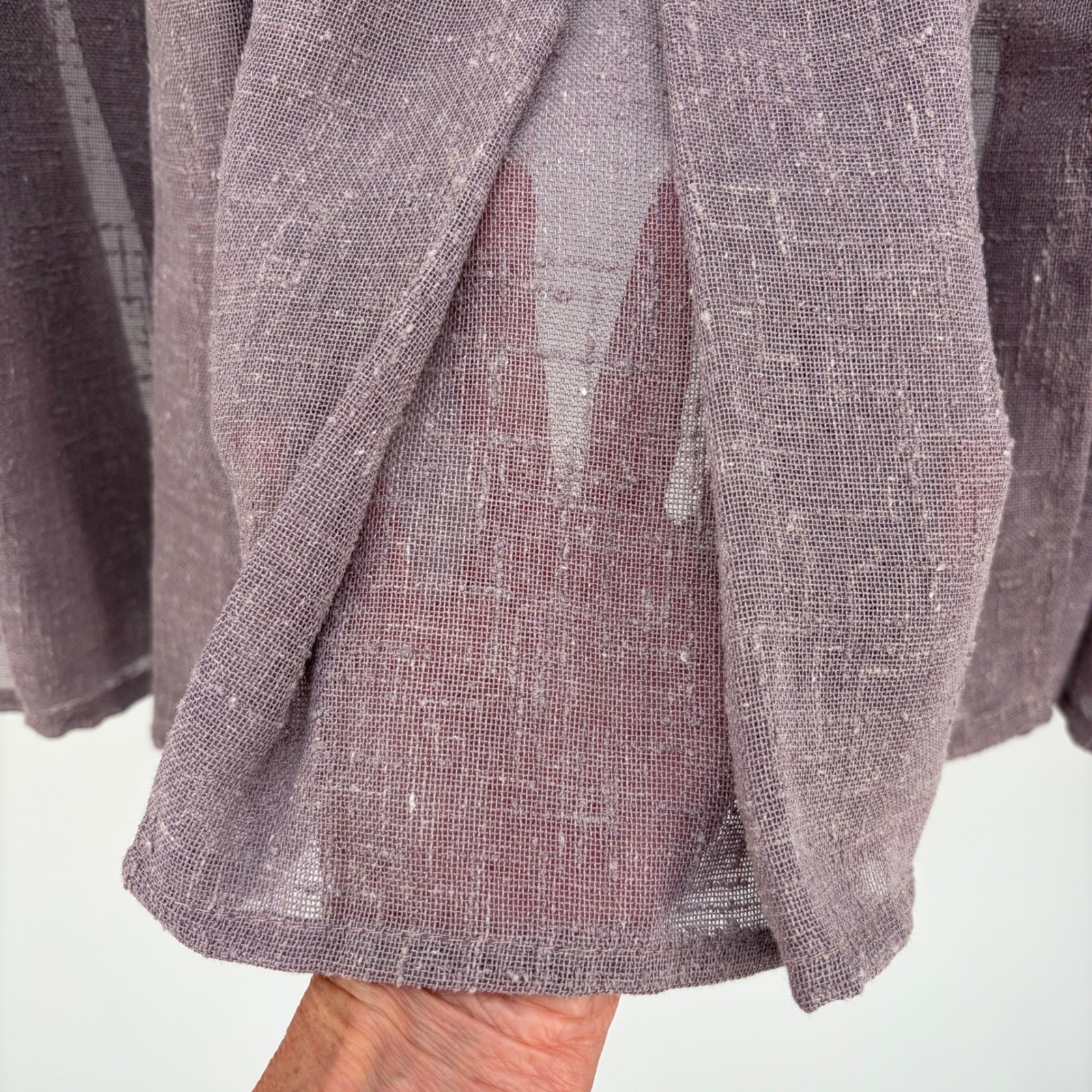 Window Valance 3 Panels Lavender 15×52 Each Pleated Button Linen Look Slub Gauze