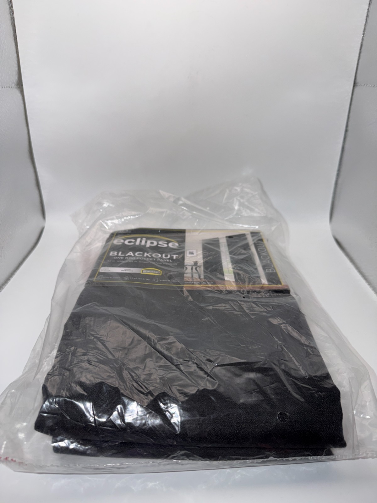 Eclipse 99% Blackout One Rod Pocket 1 Panel Kenley | Black Curtain 42″x84″