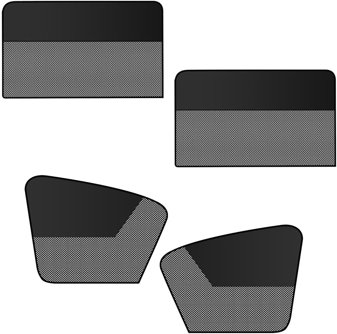 Car Window Shades, Magnetic Side Window Sun Shade Curtain, Half Blackout & Ha…