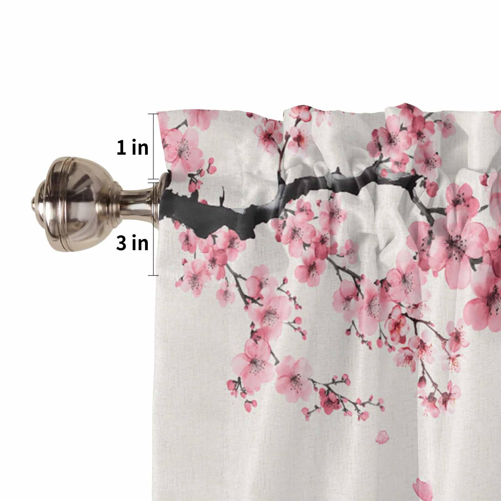 Cherry Blossom Curtain Valance for Windows/Living Room/Kitchen/Bathroom/Farmhous