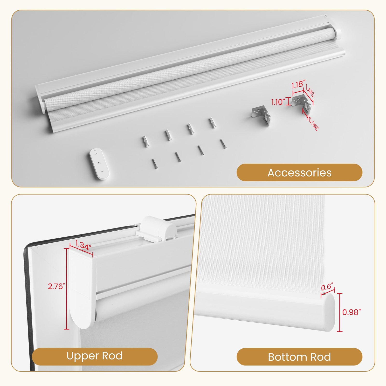 Grandekor Motorized Roller Shade Remote Controlmotorized Blinds 100 Blackout