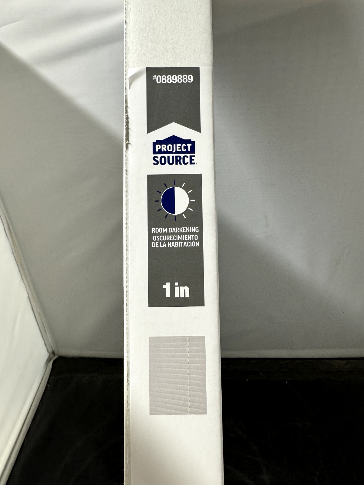 Project Source 1-in Slat Width 29-in x 64-in Cordless White Vinyl Room Darkening