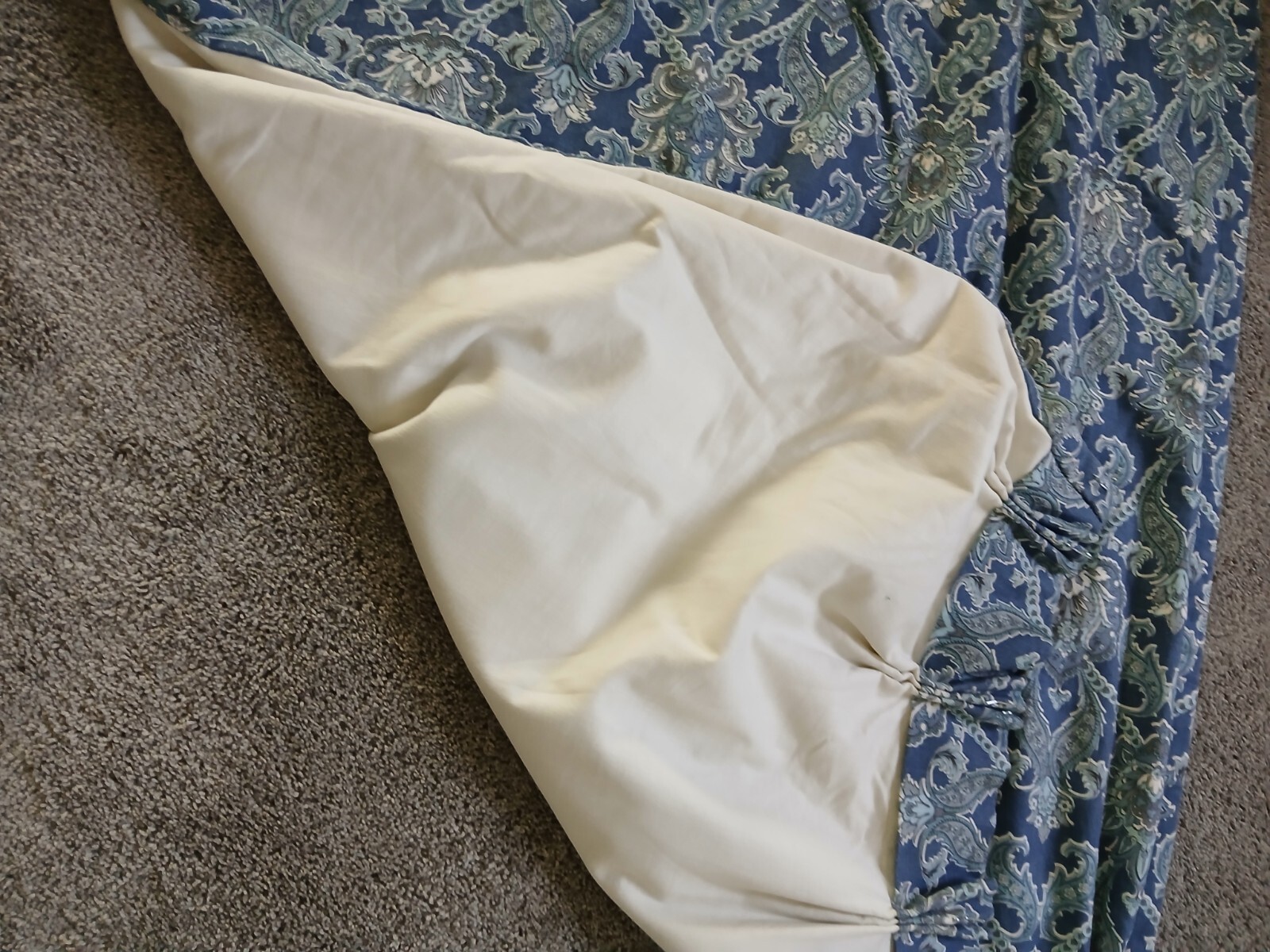 2 Panels Blue Custom Pinch Pleated Linen 35.2W X 88”L READ