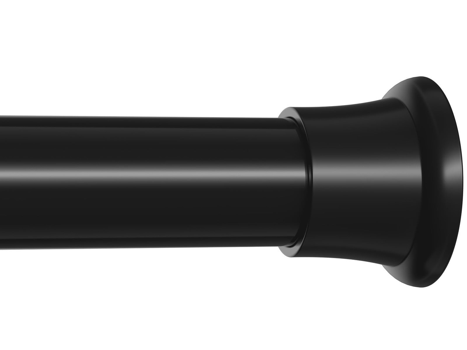 Black Shower Curtain Rod 32–76 Inches, 7/8 Inch Diameter Adjustable Tensio