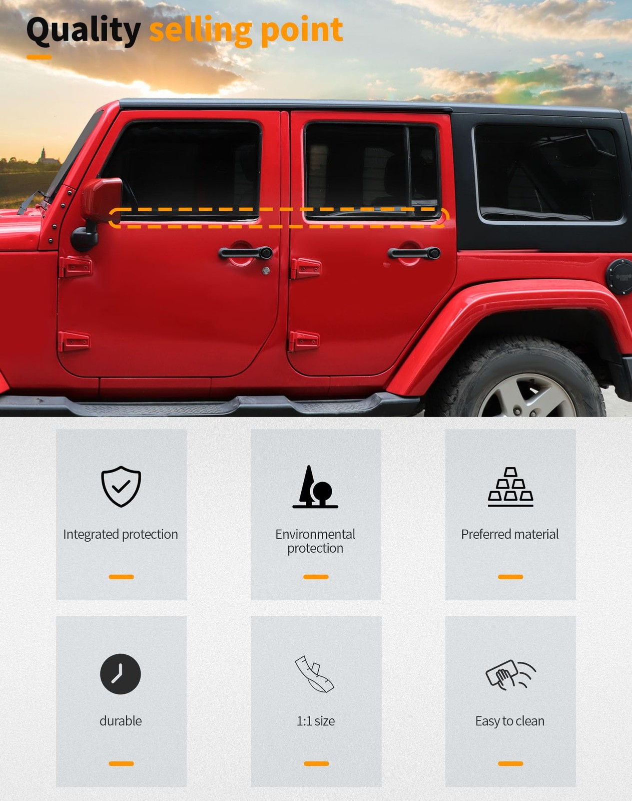 Hoolcar Window Seal Strip Compatible Jeep Wrangler Jlu 2018-2025 4 Doors