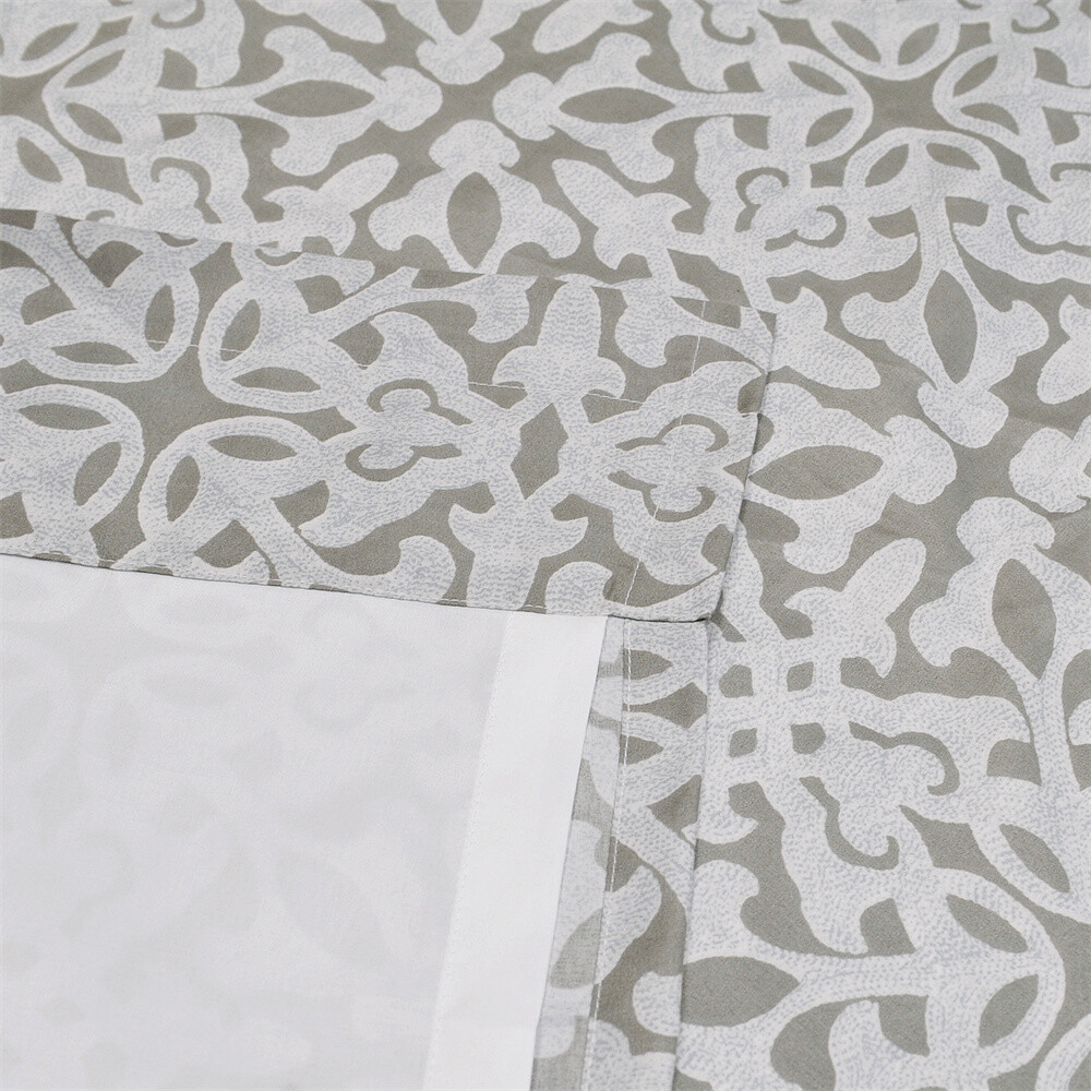 Bellamy Gray Geometric Printed Curtains with Liner Set of 2 Panels 60×84″ Decor