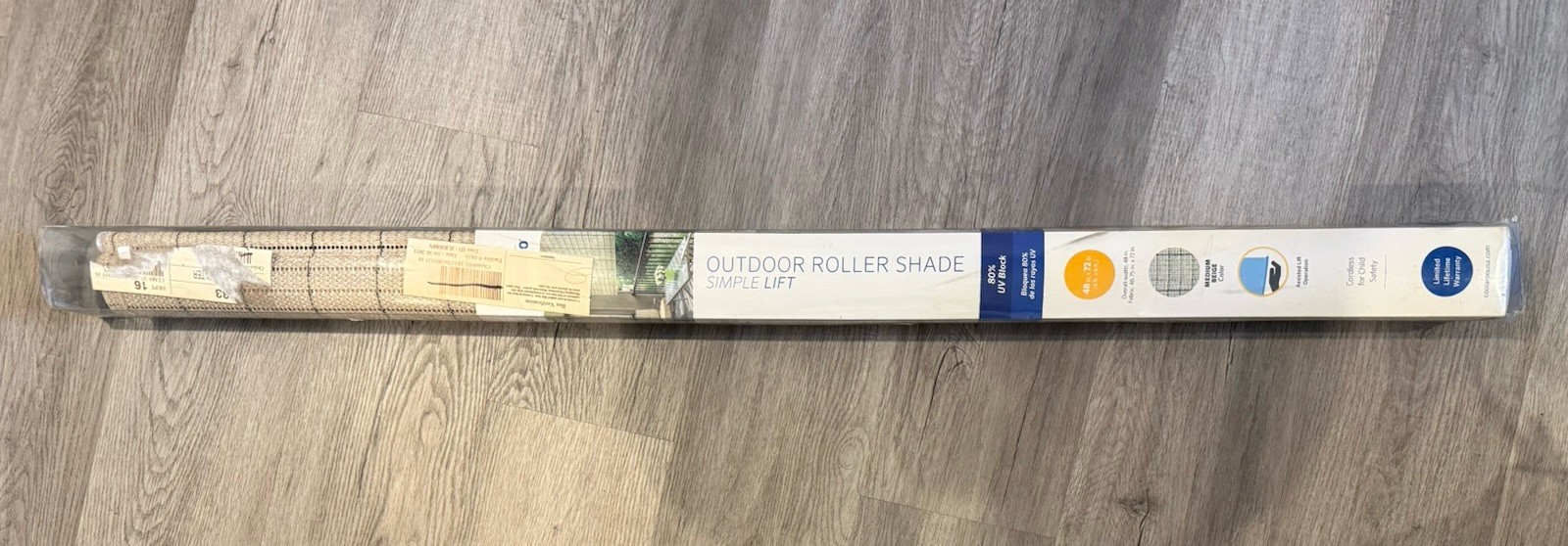 Coolaroo – Cordless Spring Operated Exterior Roller Shade – 48” * 72”