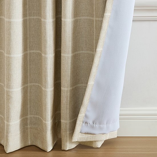 Elrene Blackout Curtain Panel Rod Pocket Back Tab Beige 52×95 Windowpane
