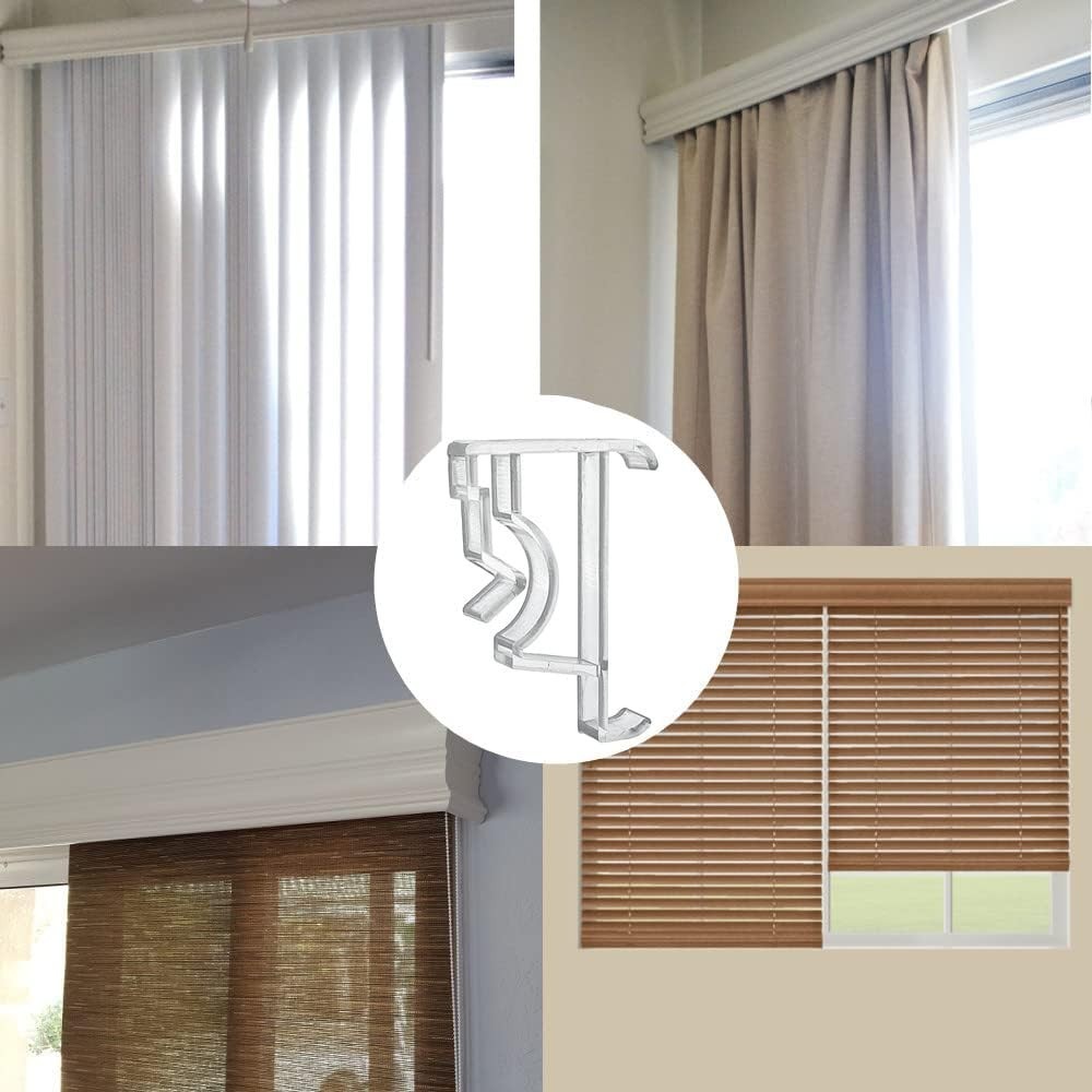 Eco-Friendly Valance Clips – 5 Clear Plastic Holders for 2-Inch Blinds