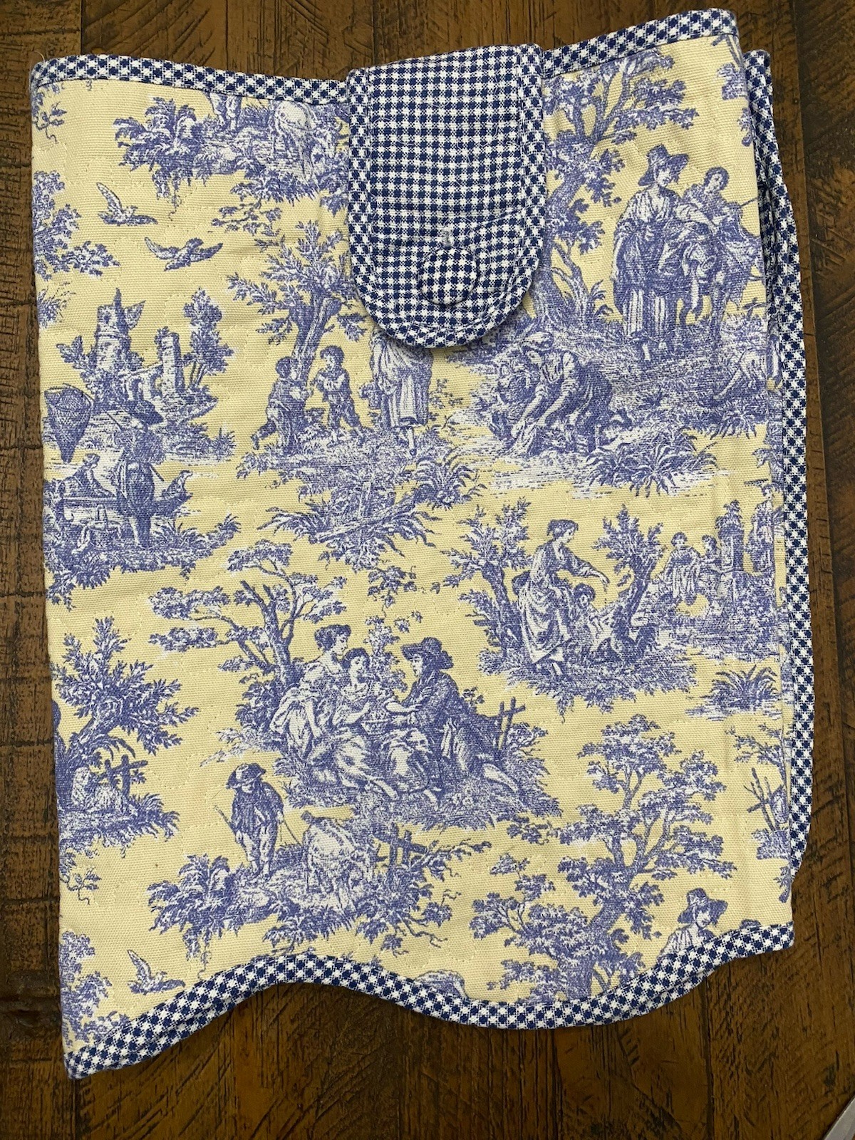 Vintage Waverly Country Life Toile Blue/Yellow Quilted Valance