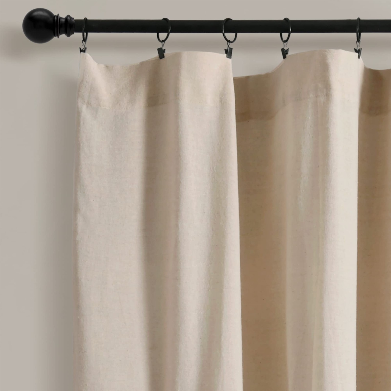Lush Decor Linen Button Window Curtain Panel 100″ W x 84″ L Extra Wide