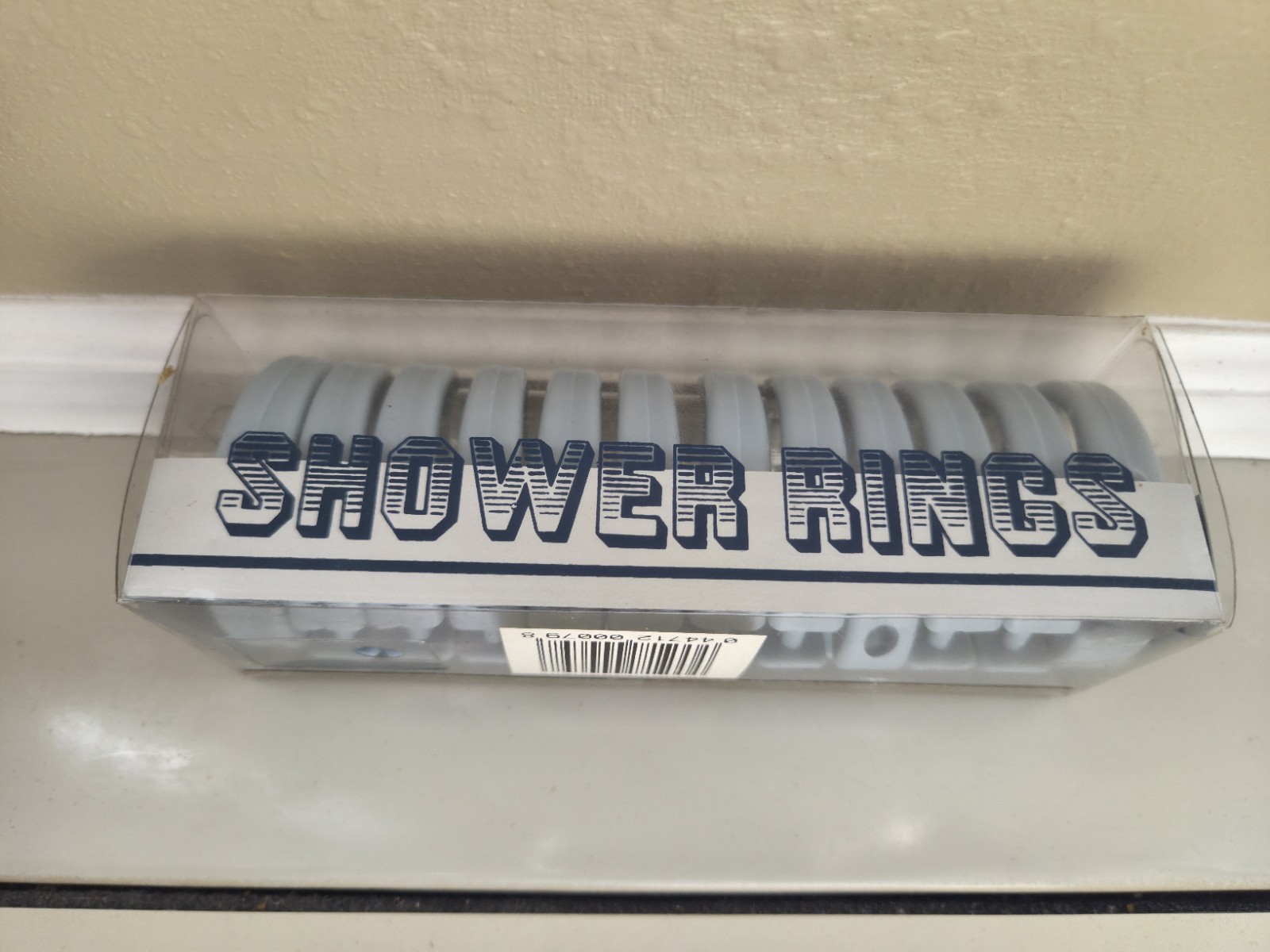 Vintage Light Blue Plastic Shower Curtain Rings Hooks Set of 12 NIP NOS Retro