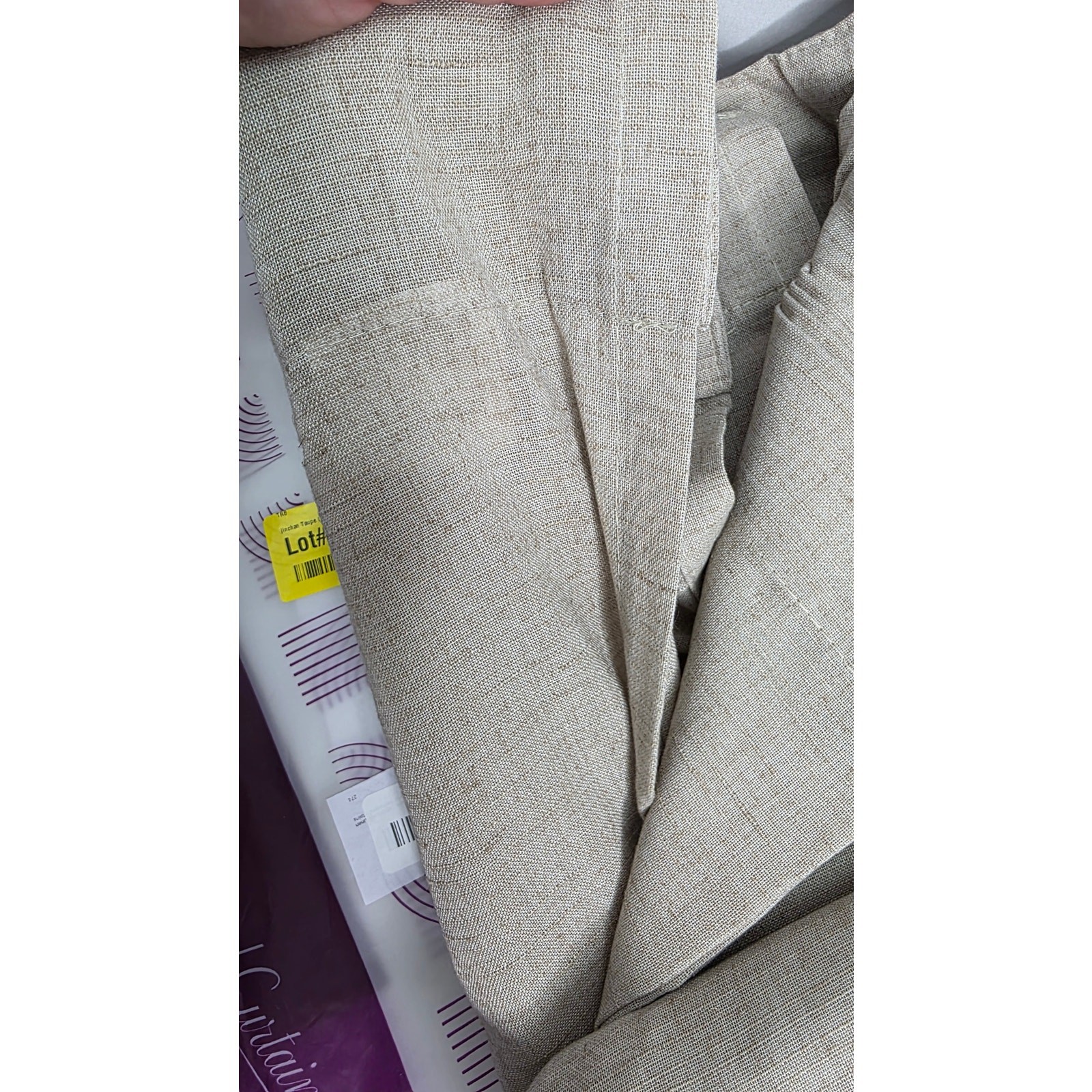 Taupe Linen Blend Curtains 90″ x 50″ 2 Panels Farmhouse Rod Pocket & Back Tab