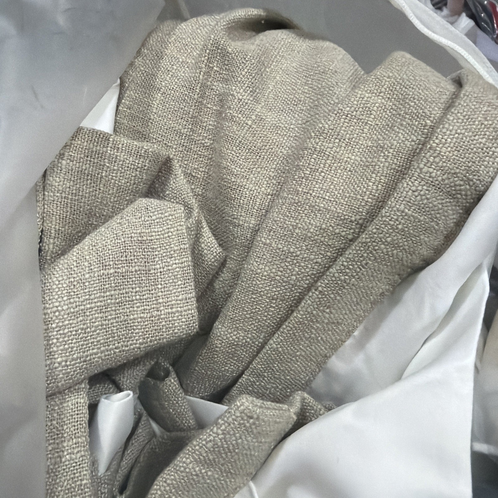 Liz Linen TwoPages 2) Curtain 52”W X 90”L Pinch Pleat 1908-5 Burlywood Birch NEW