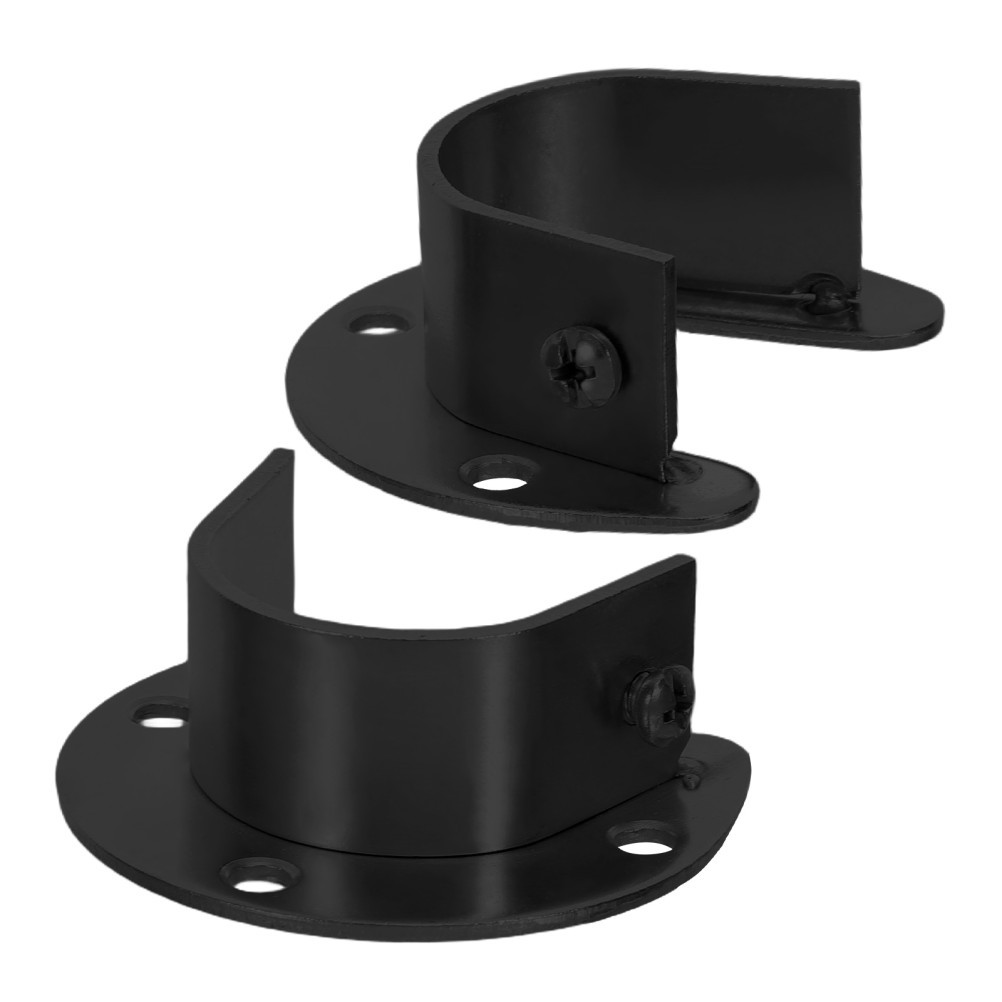 2 Pcs Closet Tube Holder Pole Socket Flange for Pipe Clothes Rod Bracket