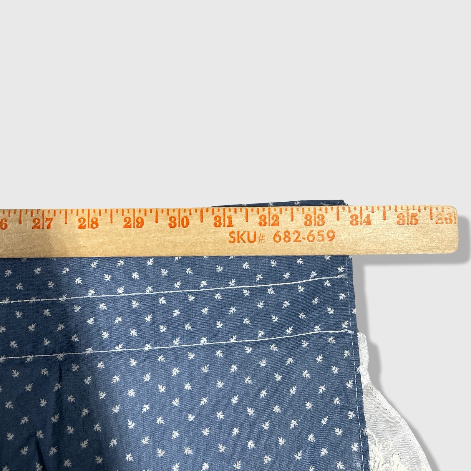 Vintage Swag Curtains Home 33×36 Blue White Polka Dot Eyelet Lace Cottagecore