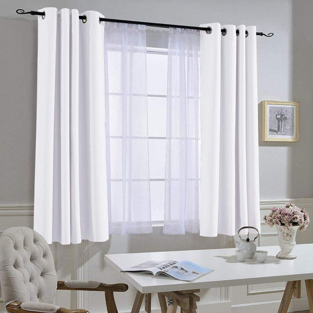 NICETOWN Curtains for Bedroom – (Pure White Color) 52 inches Width x 63 inche…
