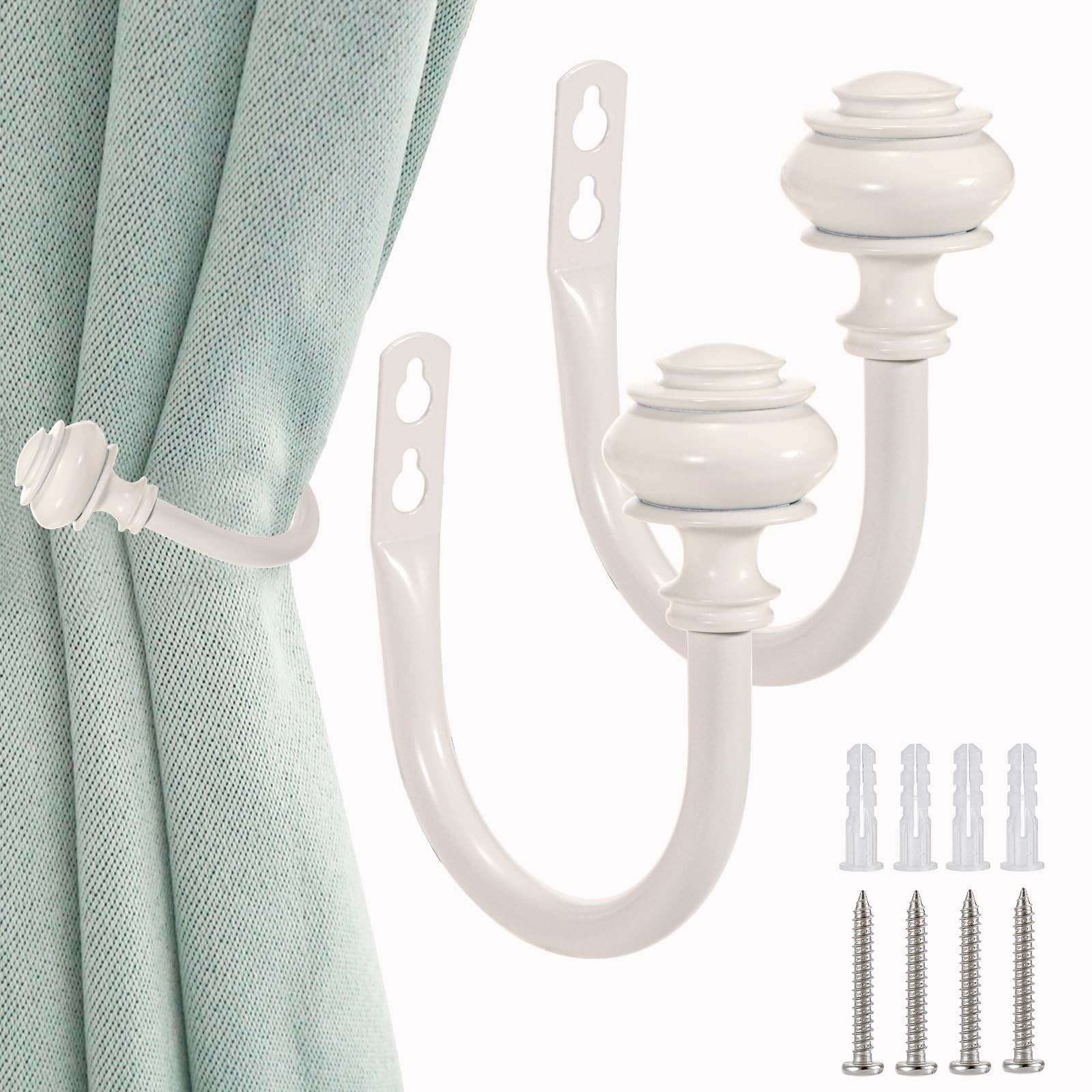 Set of 2 Decorative Curtain Holdbacks,Elegent Wall Mounted Aluminum Alloy Win…