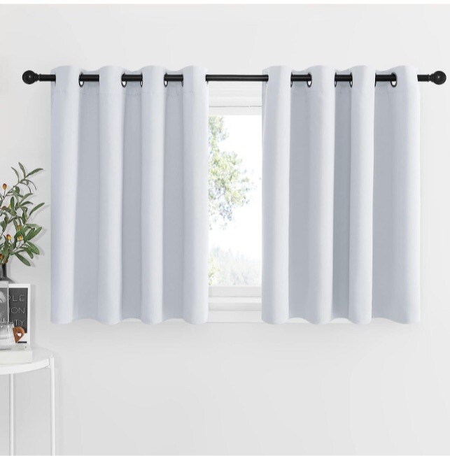 NICETOWN Grayish White Window Panels – 2 Pieces W52xL36 + 1.2 Inches Header NEW