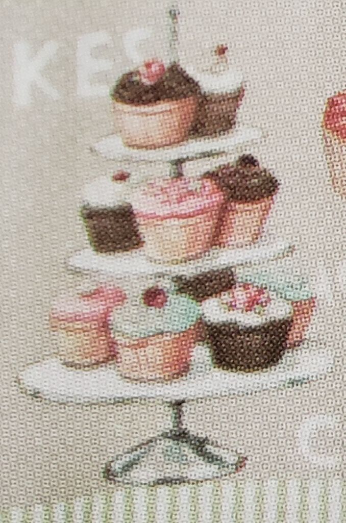 3 pc Printed Kitchen Curtains Set: 2 Tiers (28″x36″)& Valance (56″x15″) CUPCAKES