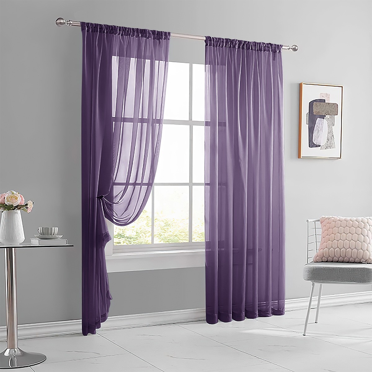 Modern Minimalist Pastoral Curtain & Sheer for Living Room Bedroom Study