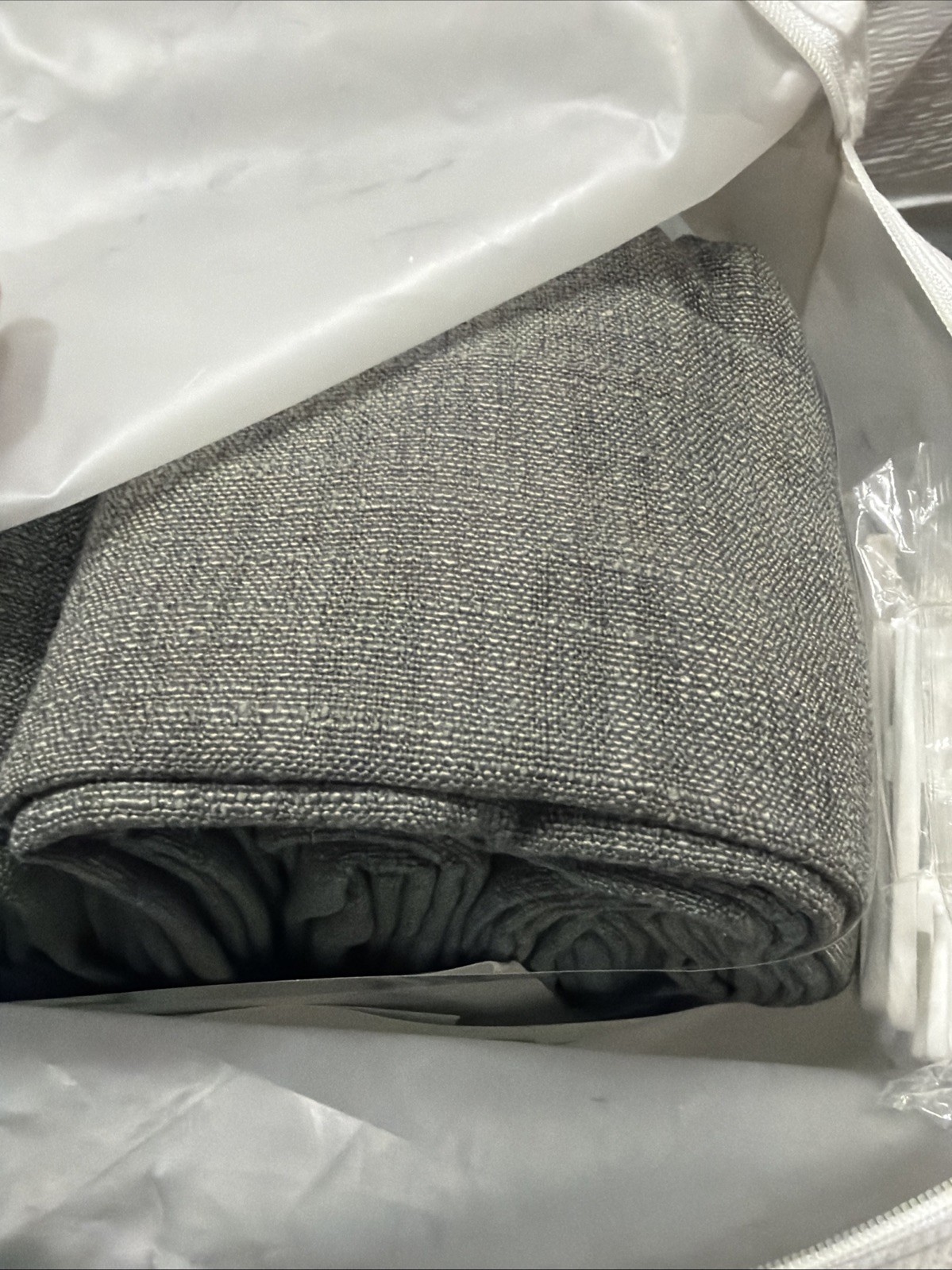 TWOPAGES Liz Linen Drape Pleated Curtains (2) 52”Wx96”L Carbon Grey Unlined NEW