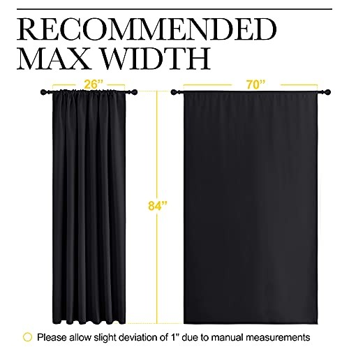 out Curtain Blinds – Solid Thermal Insulated Window 70 in x 84 in (W x L) Black