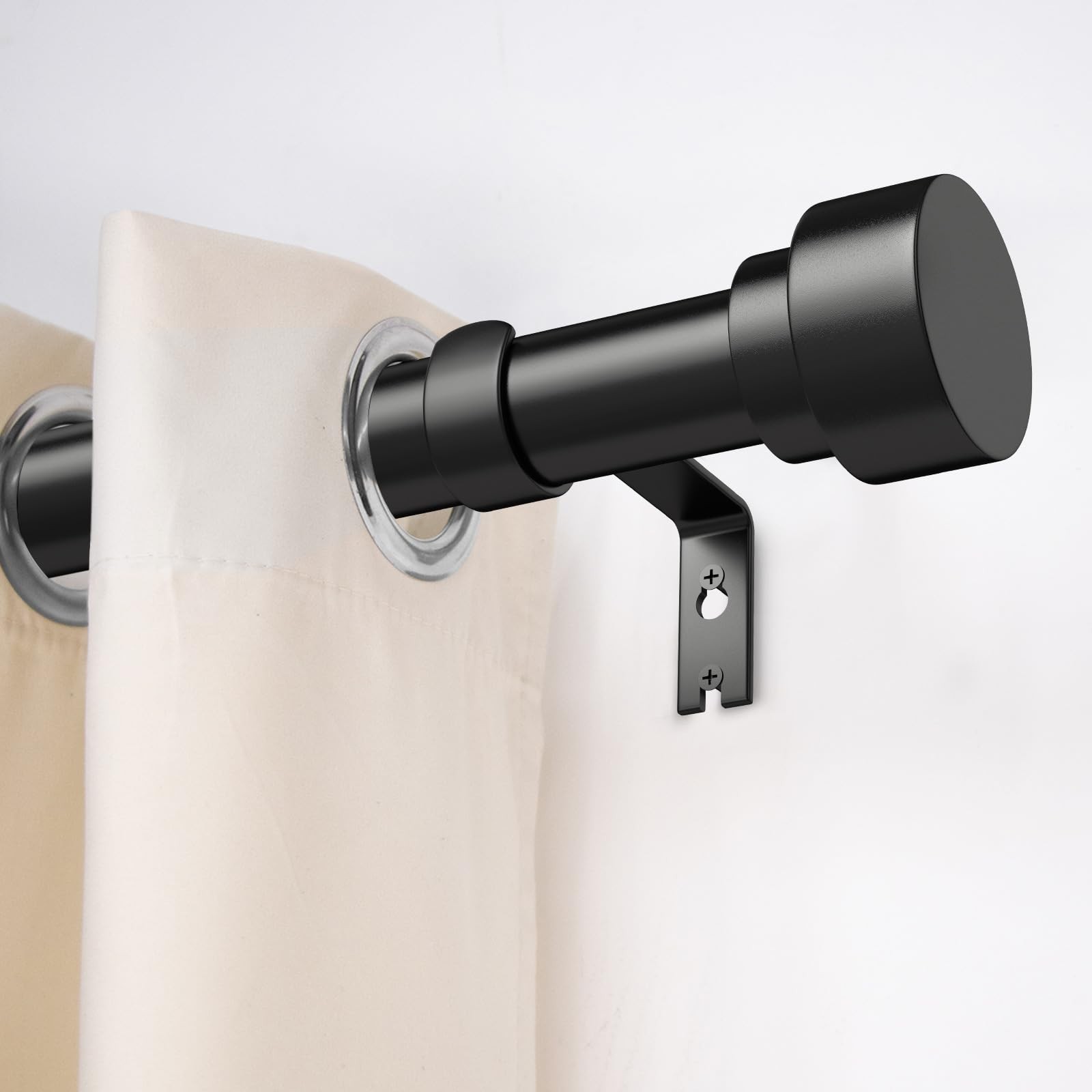 Black Curtain Rods for Windows 32 to 120 Inch (2.6-10 Feet), 1 Inch Diameter …