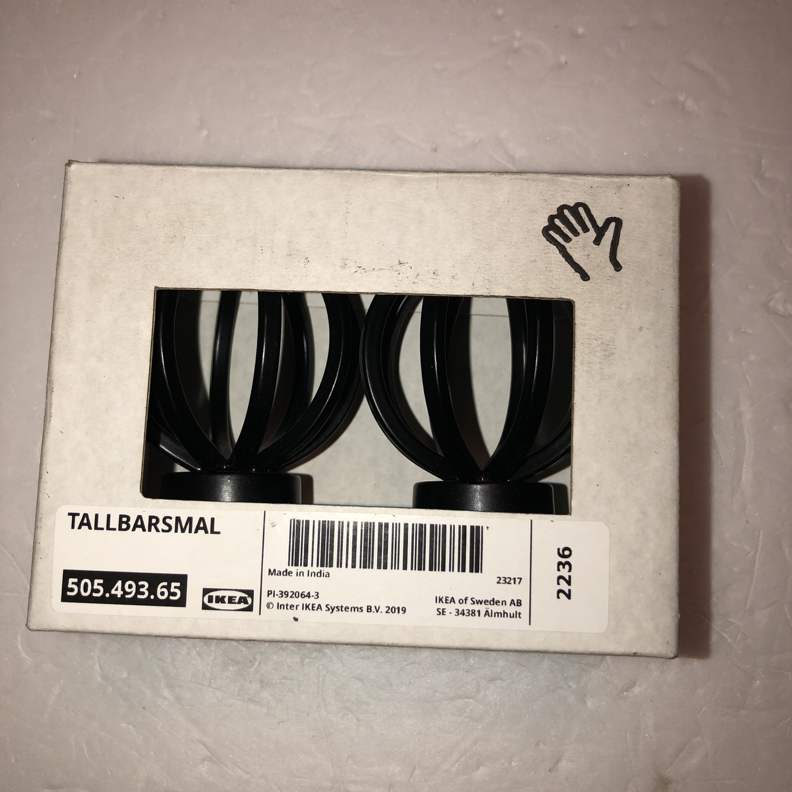 Ikea Tallbarsmal Finials One Pair Black 505.493.65 Sphere-Like @C