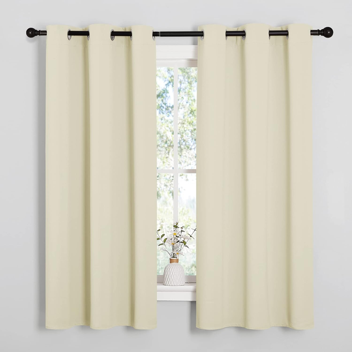 Kitchen Curtains for Decoration, Thermal Insulated Grommet Room Darkening Draper