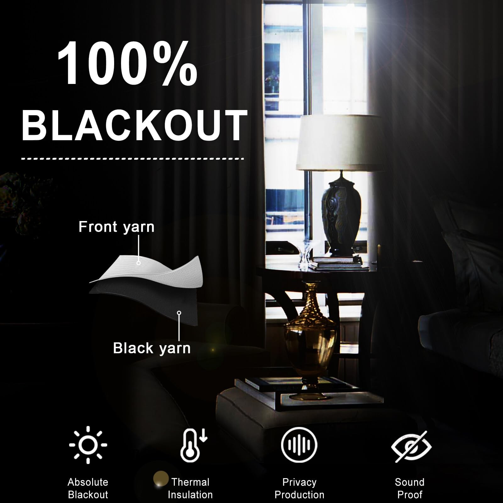 Xwzo White 100 – And Full Light Blocking Drapes Black Liner For Large