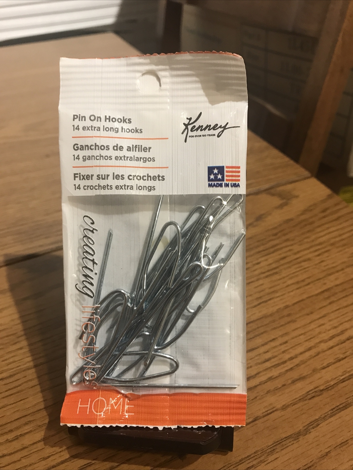 KENNEY EXTRA LONG CHROME PIN ON HOOKS, 1-1/2″, NO. KN 1007 NEW