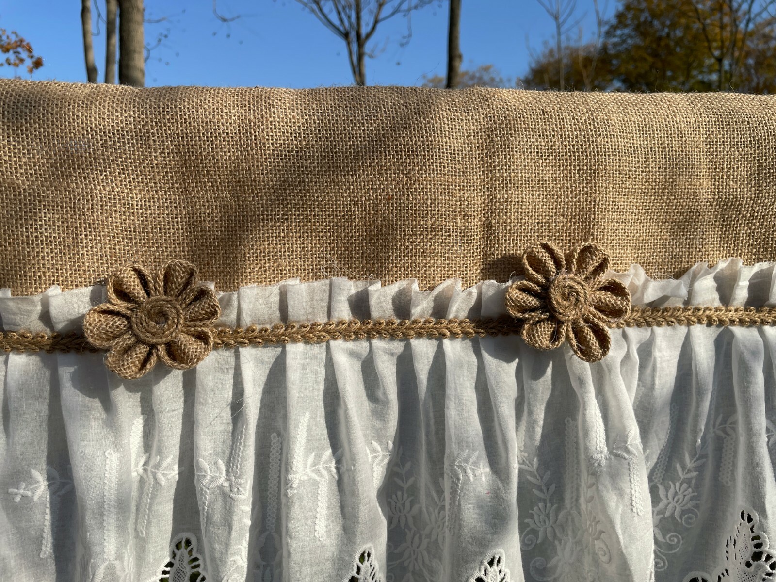 High Quality Unique Kitchen Valance Burlap Kitchen Curtain window Treatment