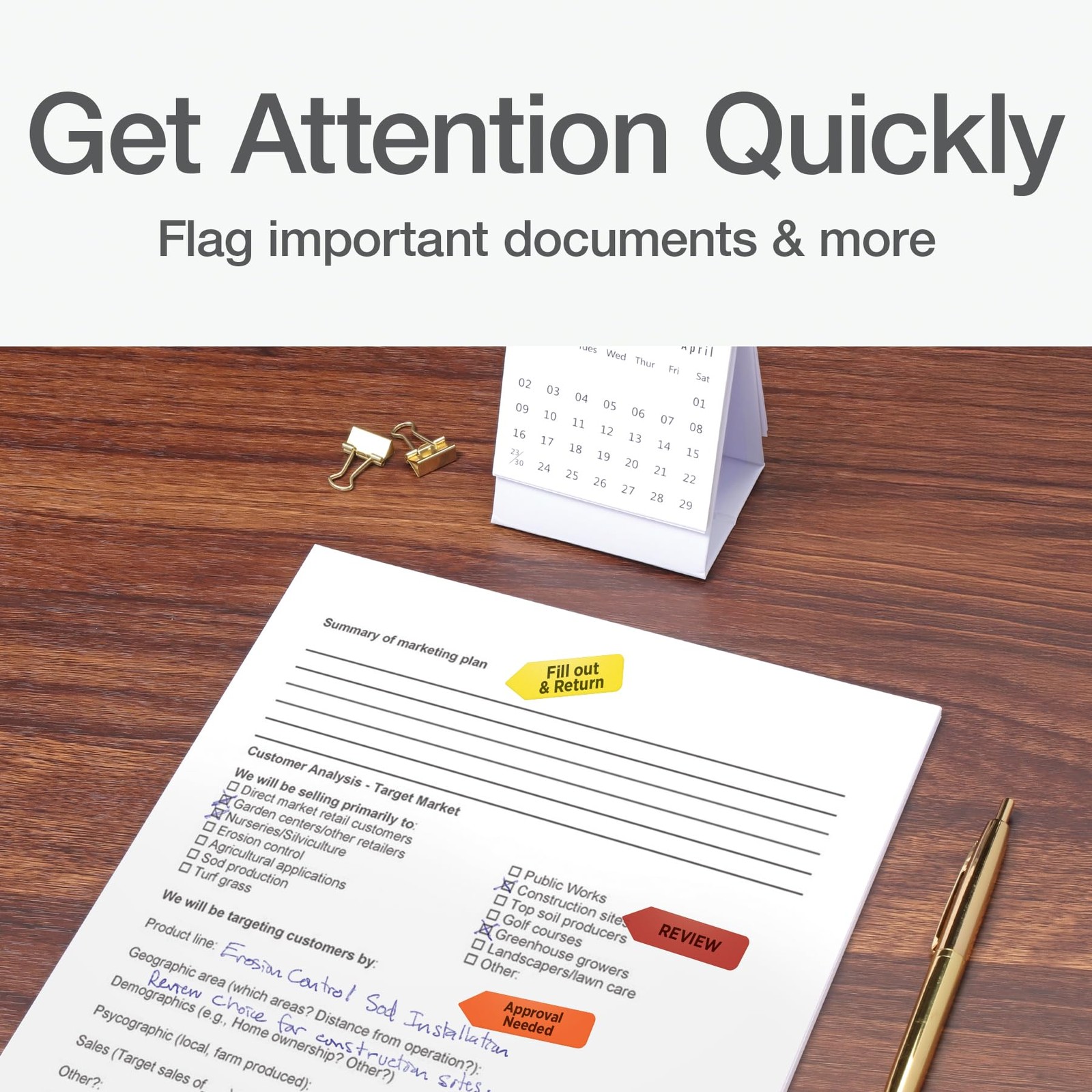 Redi-Tag Laser Flags, Customizable Adhesive Page Tabs, 450 Pack, Yellow