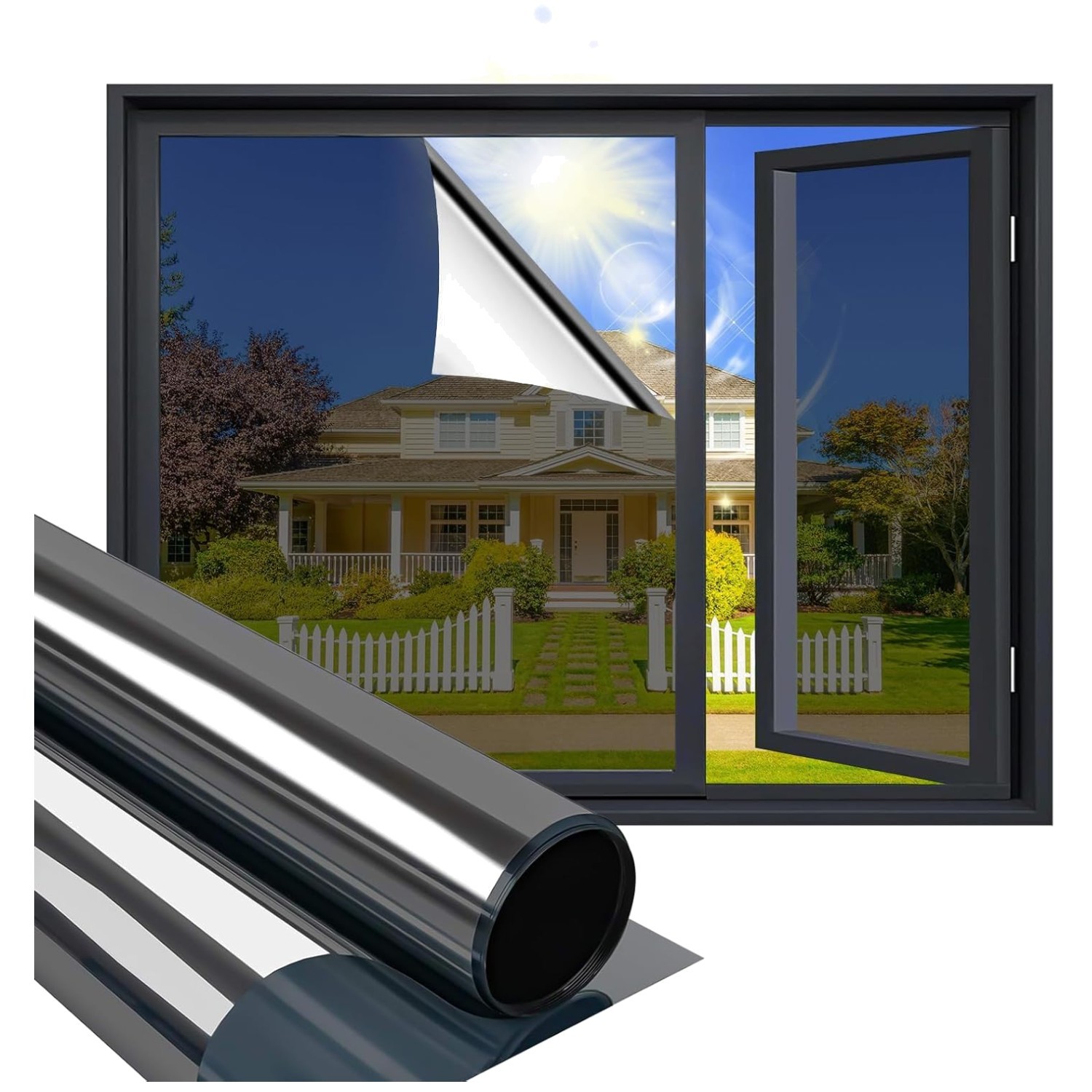 One Way Window Film Privacy Mirror Effect Self-Adh