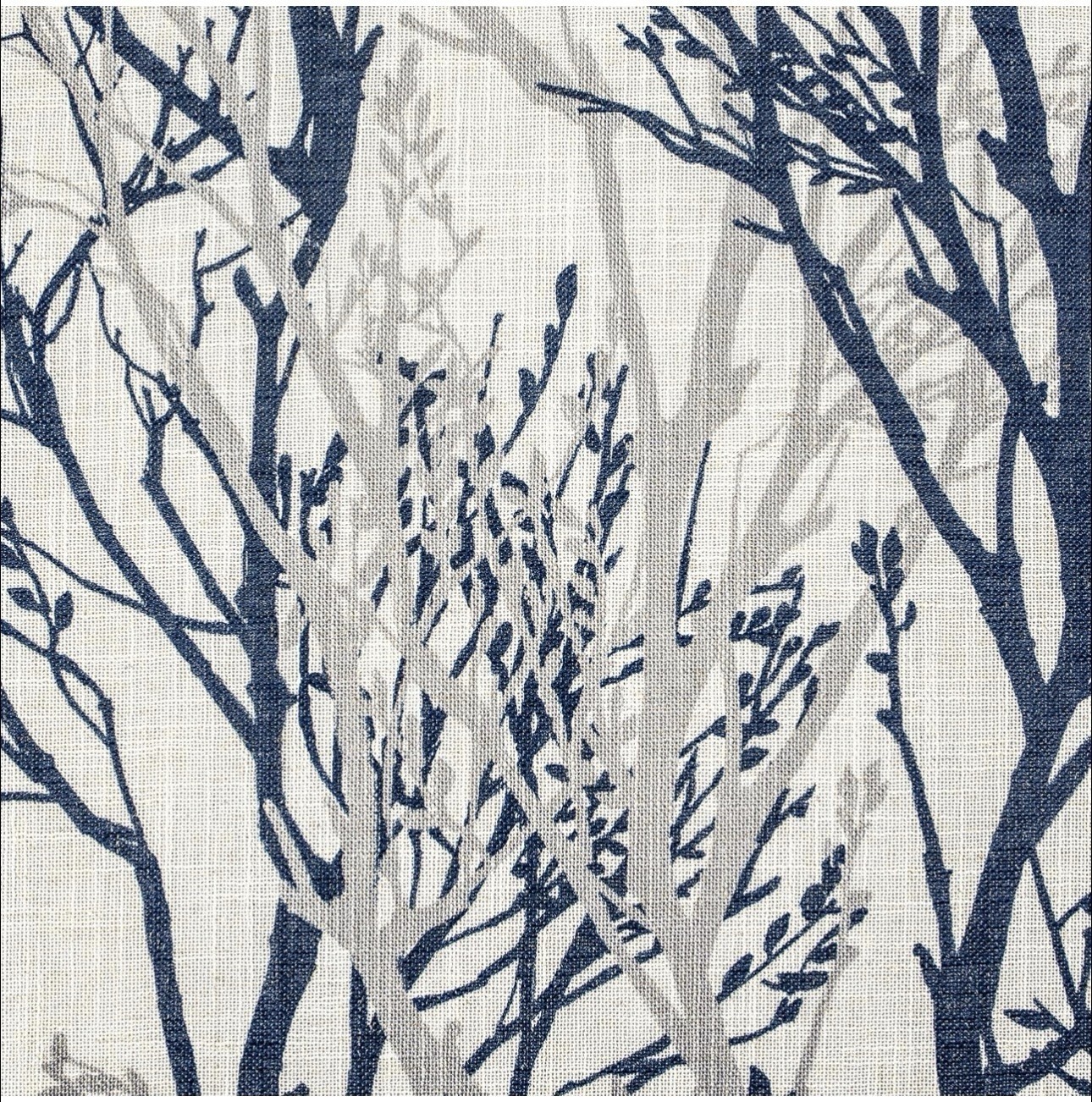 DriftAway Tree Branch Linen Blend Lined Blackout Rod Pocket Valance Blue 52 x 18