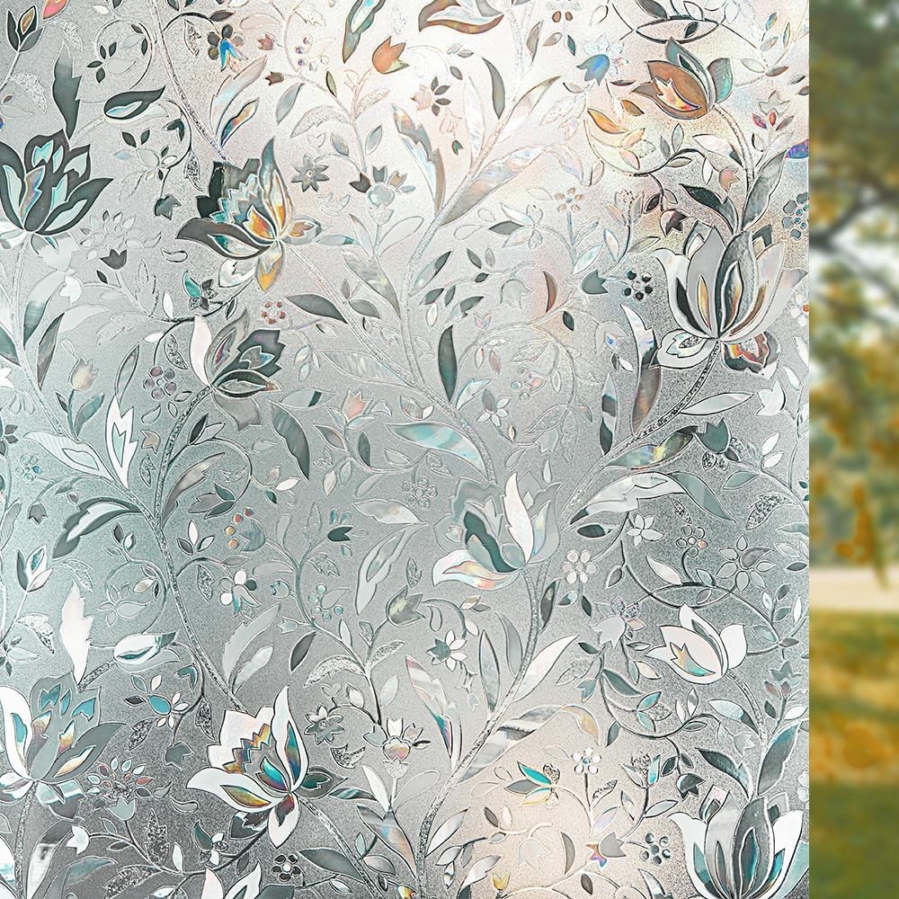 Window Privacy Film, Frosted Removable Glass 17.5" x 78.7", White