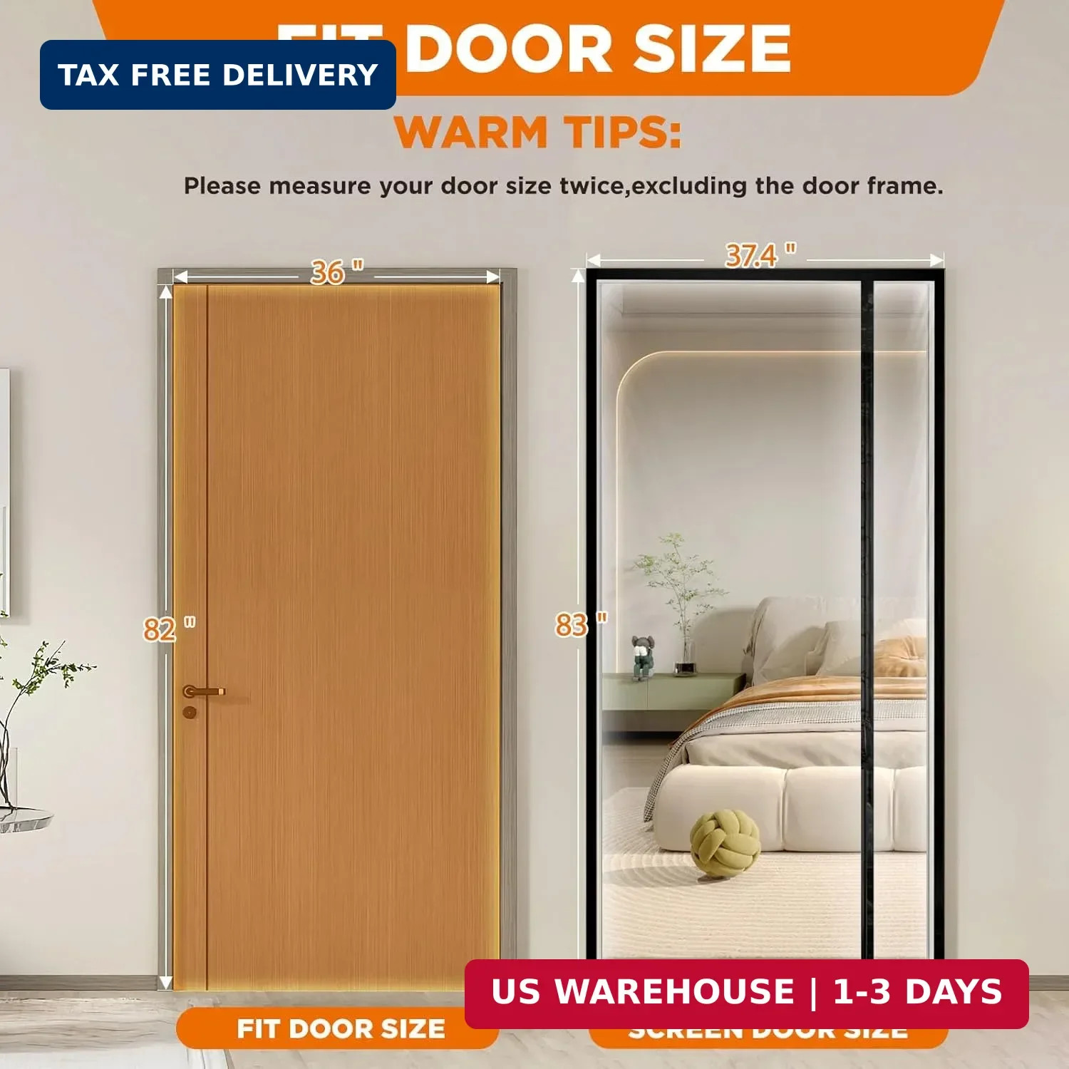 Transparent Thermal Insulated Door Curtain, Reversible Left or Right Side Openin
