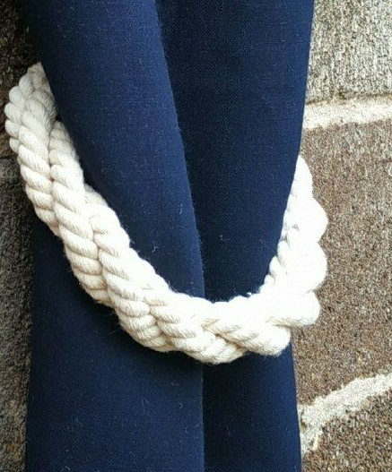 Handmade Thick Cotton Rope Curtain Chunky Tiebacks, Nautical curtain holdback