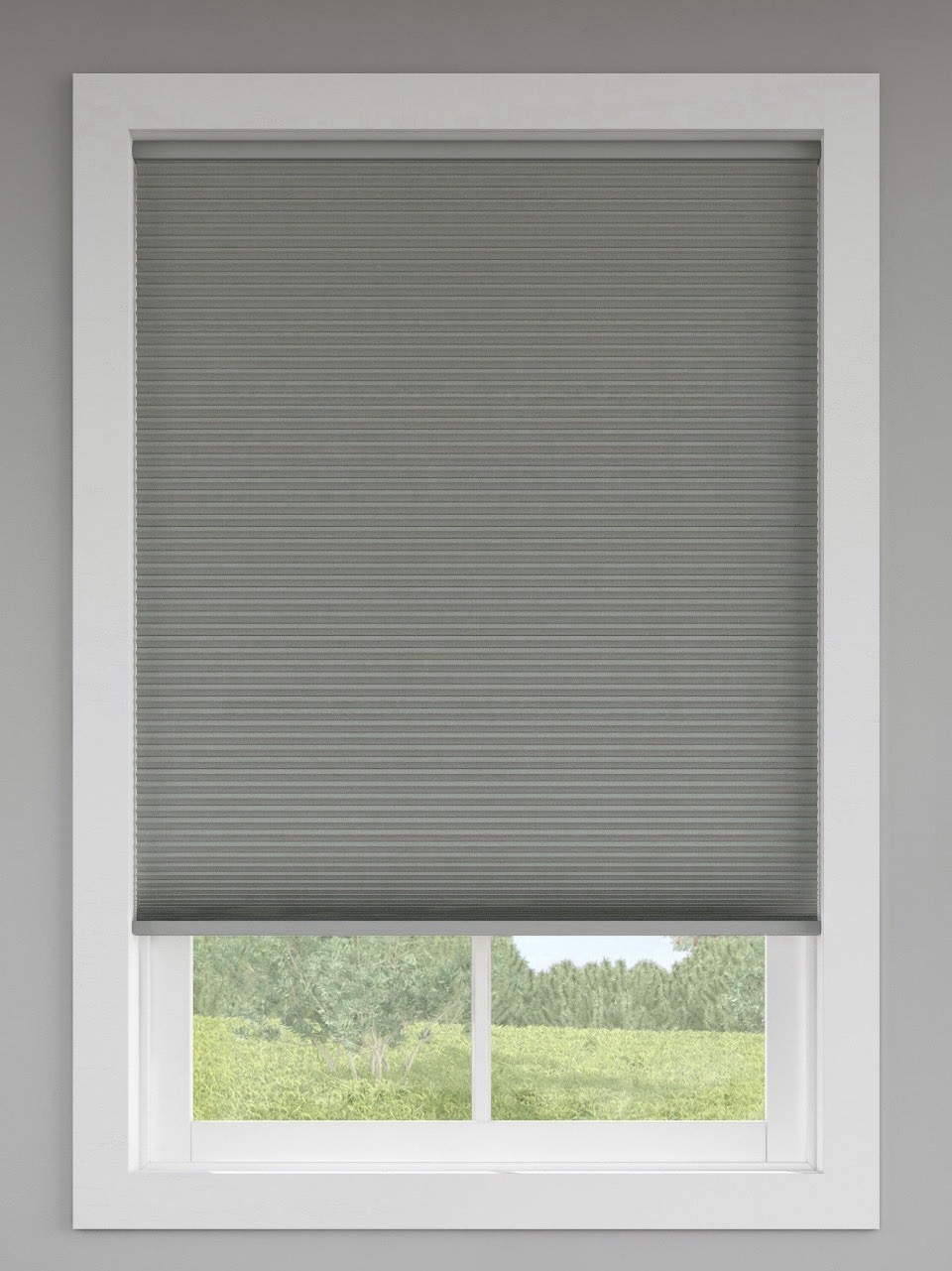 LEVOLOR Trim+Go Blackout Cellular Shade Graphite 34×72 Cordless Trimmed