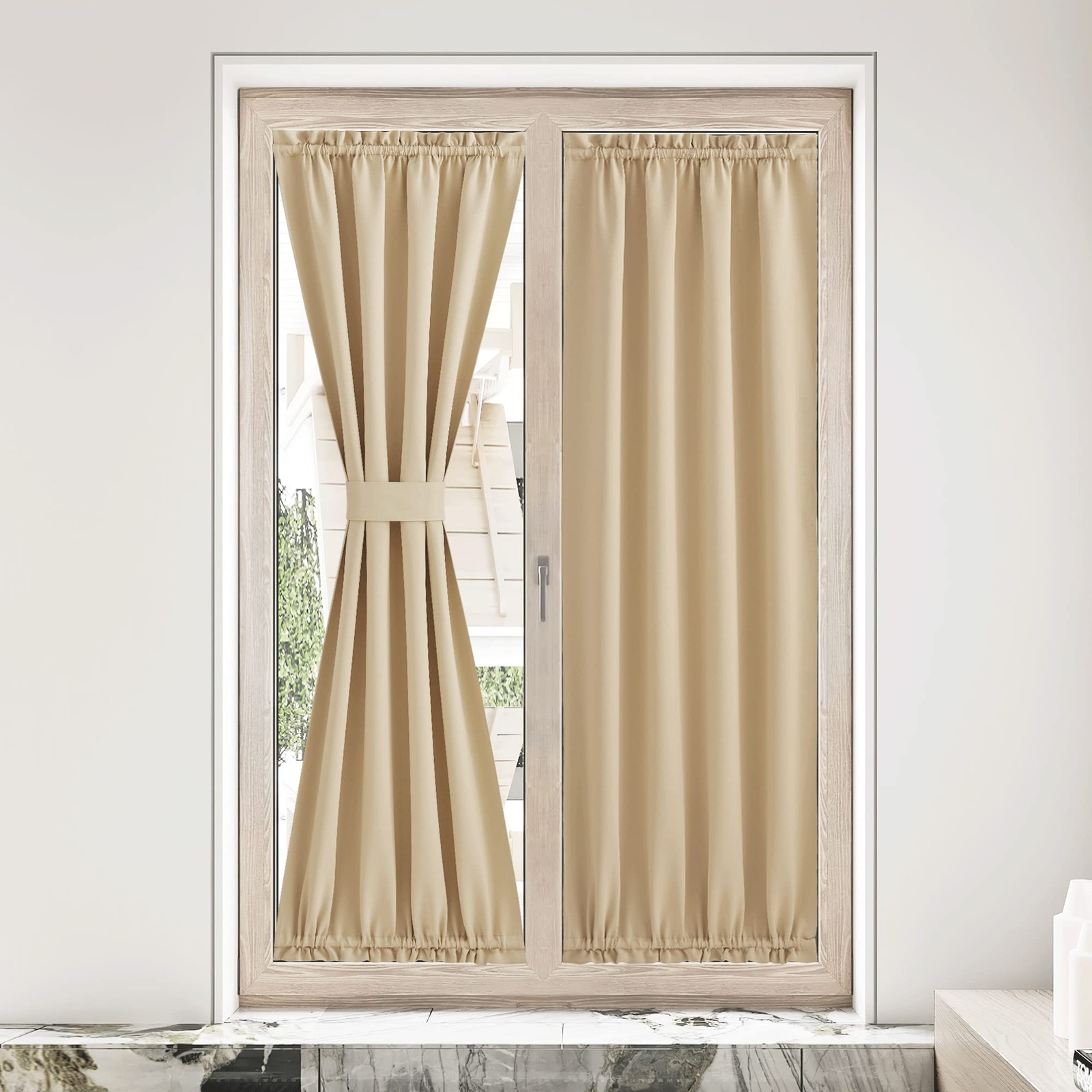 NICETOWN French Door Curtain 36″ W x 80″ L Biscotti Beige 1 Panel