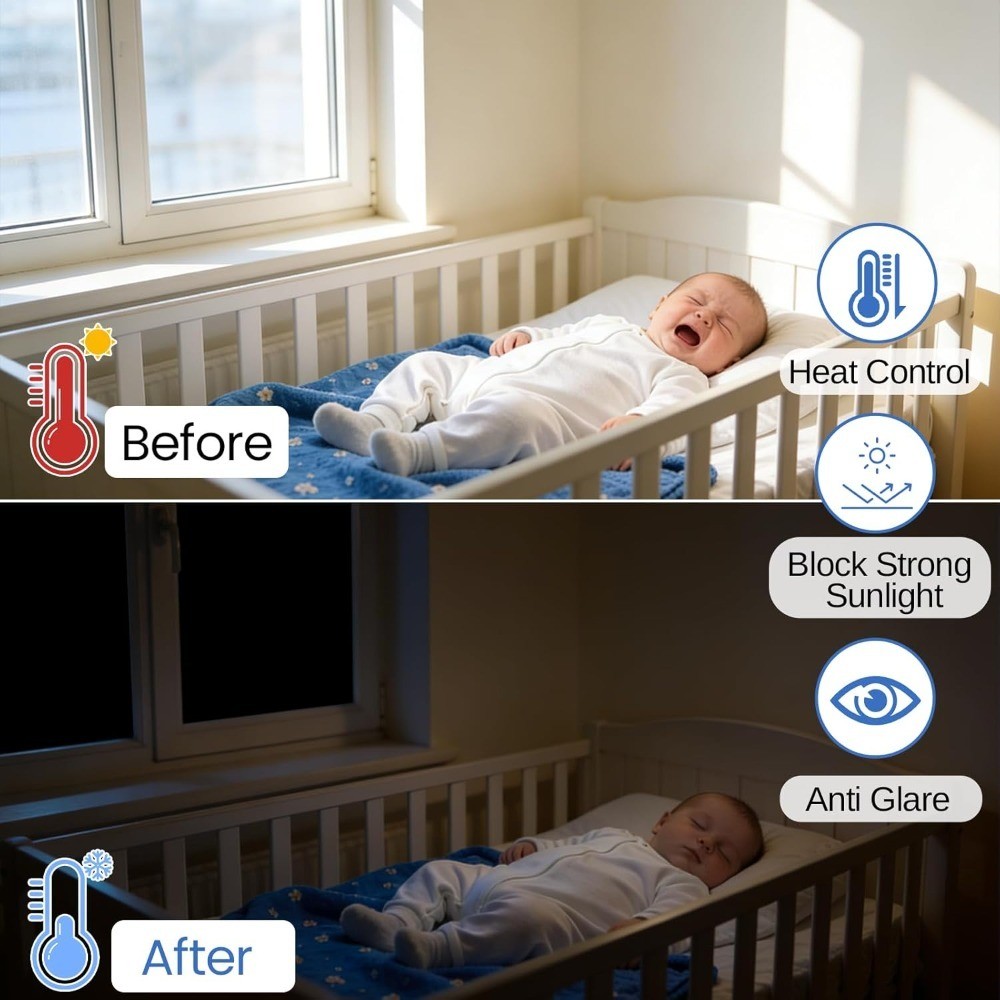 Total Blackout Window Privacy Film Static Cling Removable Reusable Malleable