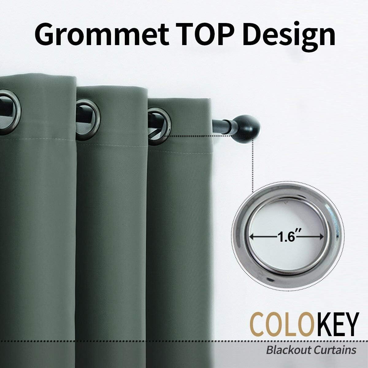 Colokey Blackout Curtain Shade Curtain for Bedroom Living Room Balcon ONE UNIT