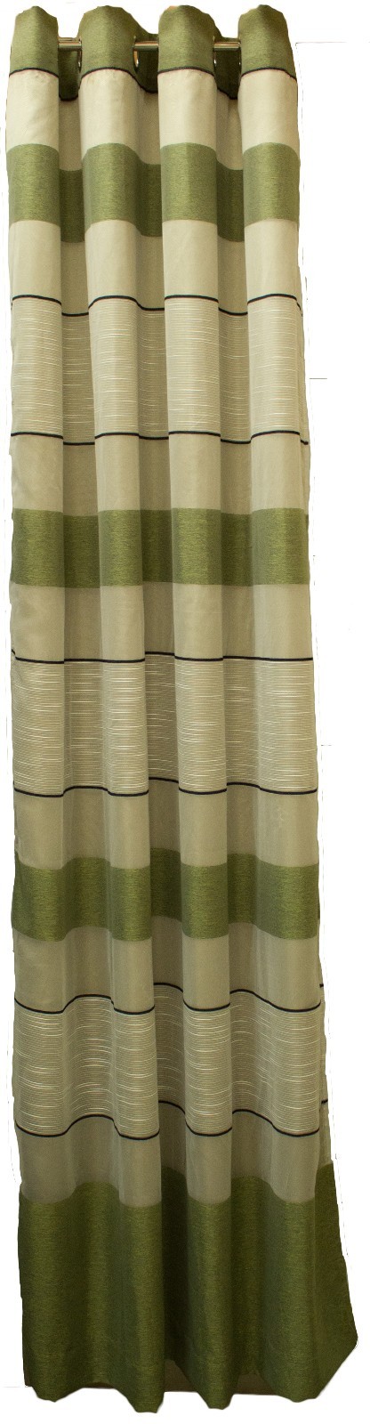 One Modern Look sheer panel Cream/green With Linning, 96″ by 60″+ 8 grommets