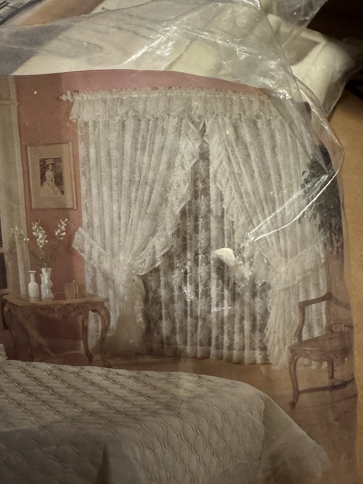 60” X 63” Abbey Rose Lace Sheer Panels Crafts Curtains Sheers Drapery Fabric