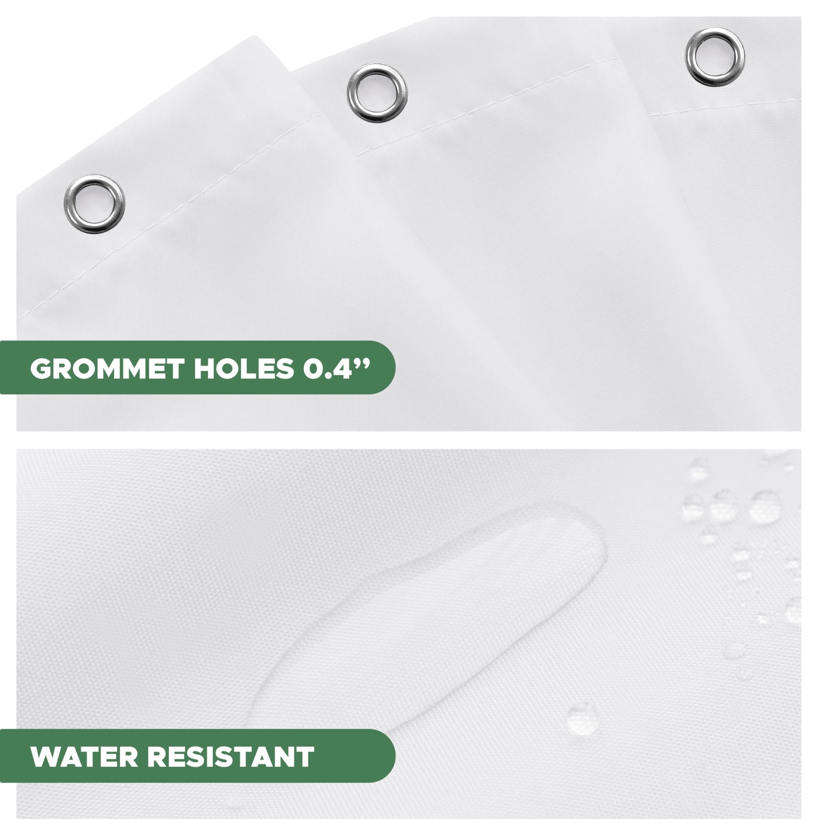 Biscaynebay Fabric Shower Stall Curtain 54″W x 72″L (Pack of 1), White