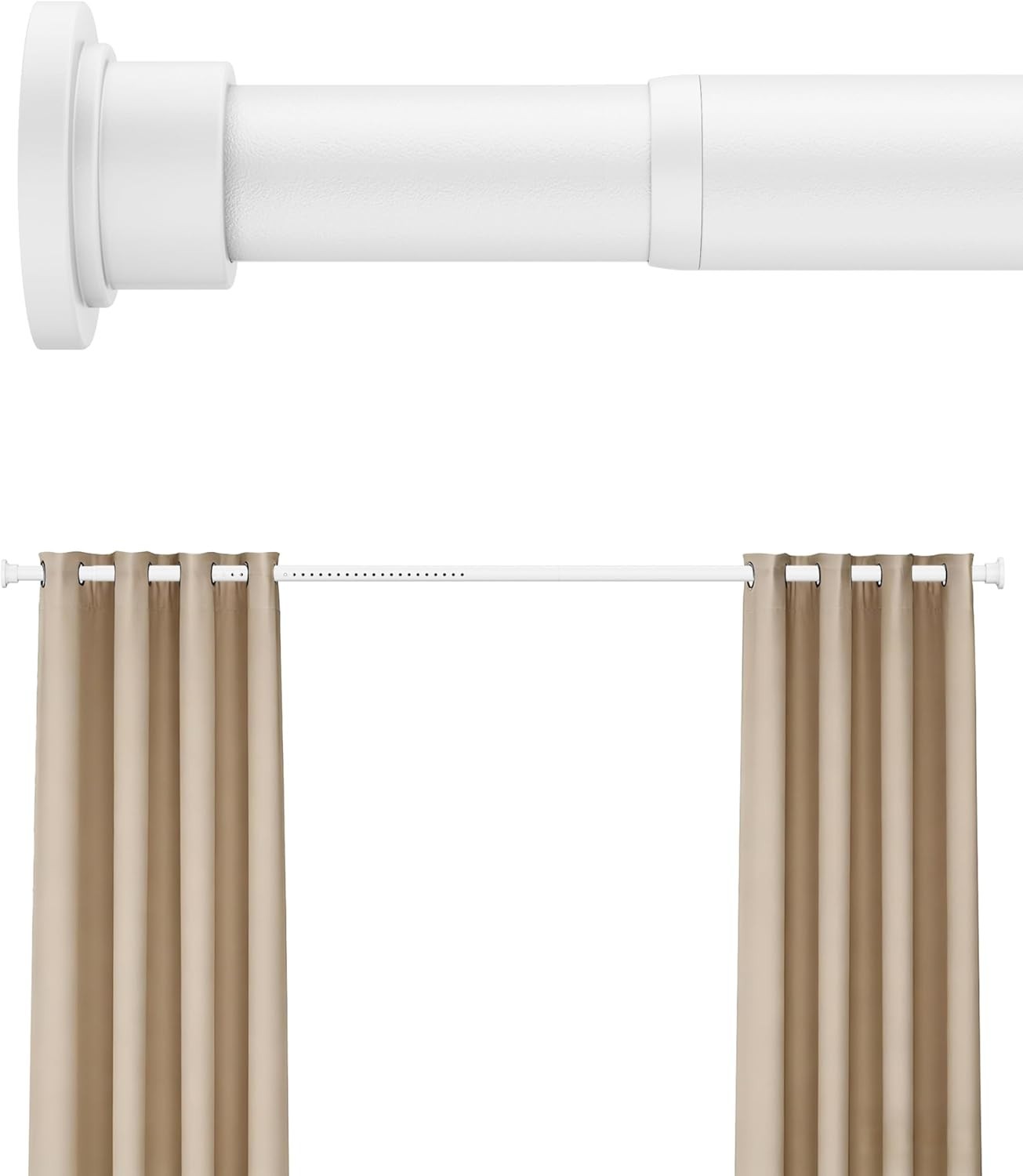 Tension Curtain Rod by ,42-123 Inches,Heavy Duty Tension Rods for Windows, No…